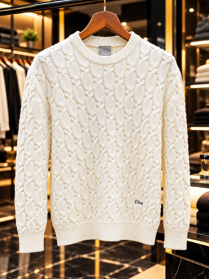 Dior Cable-Knit Sweater - White