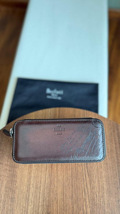 Berluti Watch Case - Brown Embossed