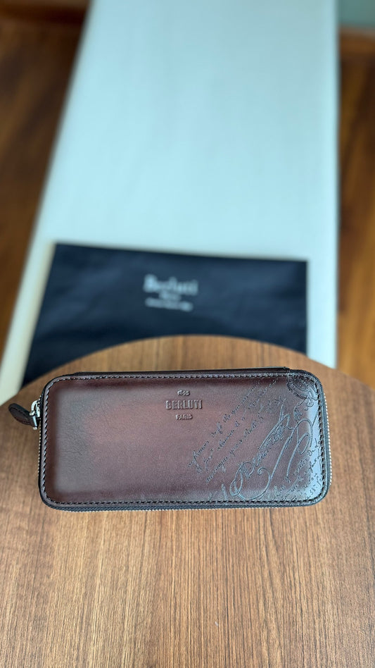 Berluti Watch Case - Brown Embossed