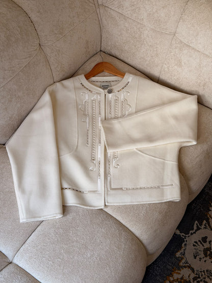Hermès Trim-Front Jacket - White, Black