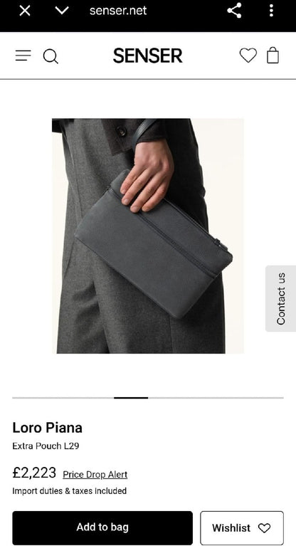 Loro Piana Clutch - Dark Grey