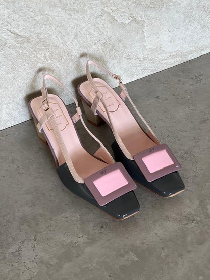Roger Vivier Pointed-Toe Heels - Black & Pink