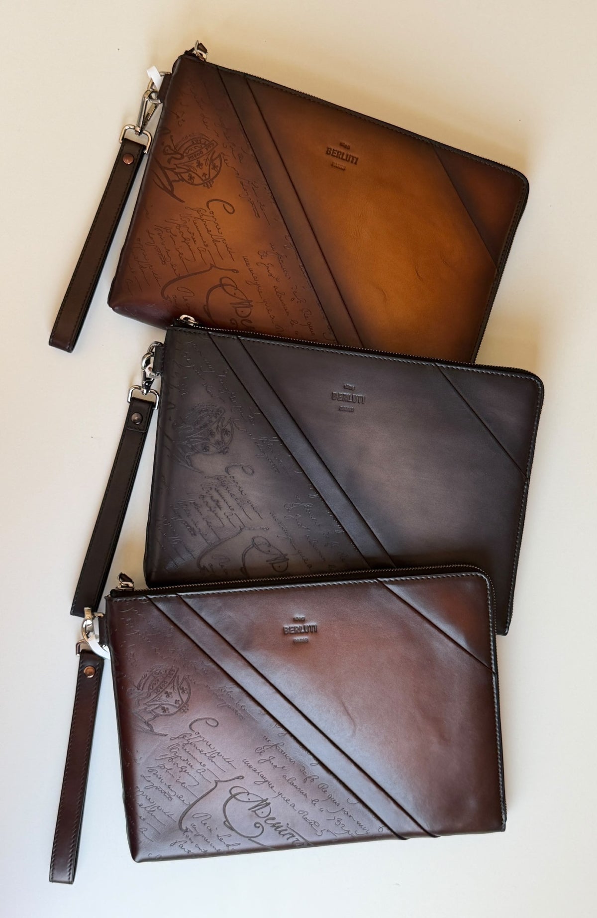 Berluti Clutch - Brown Embossed