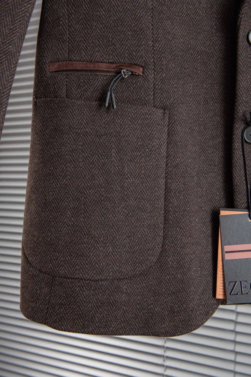 Zegna Jacket - Brown Herringbone