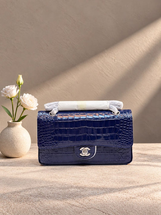 Chanel Handbag - Navy Embossed