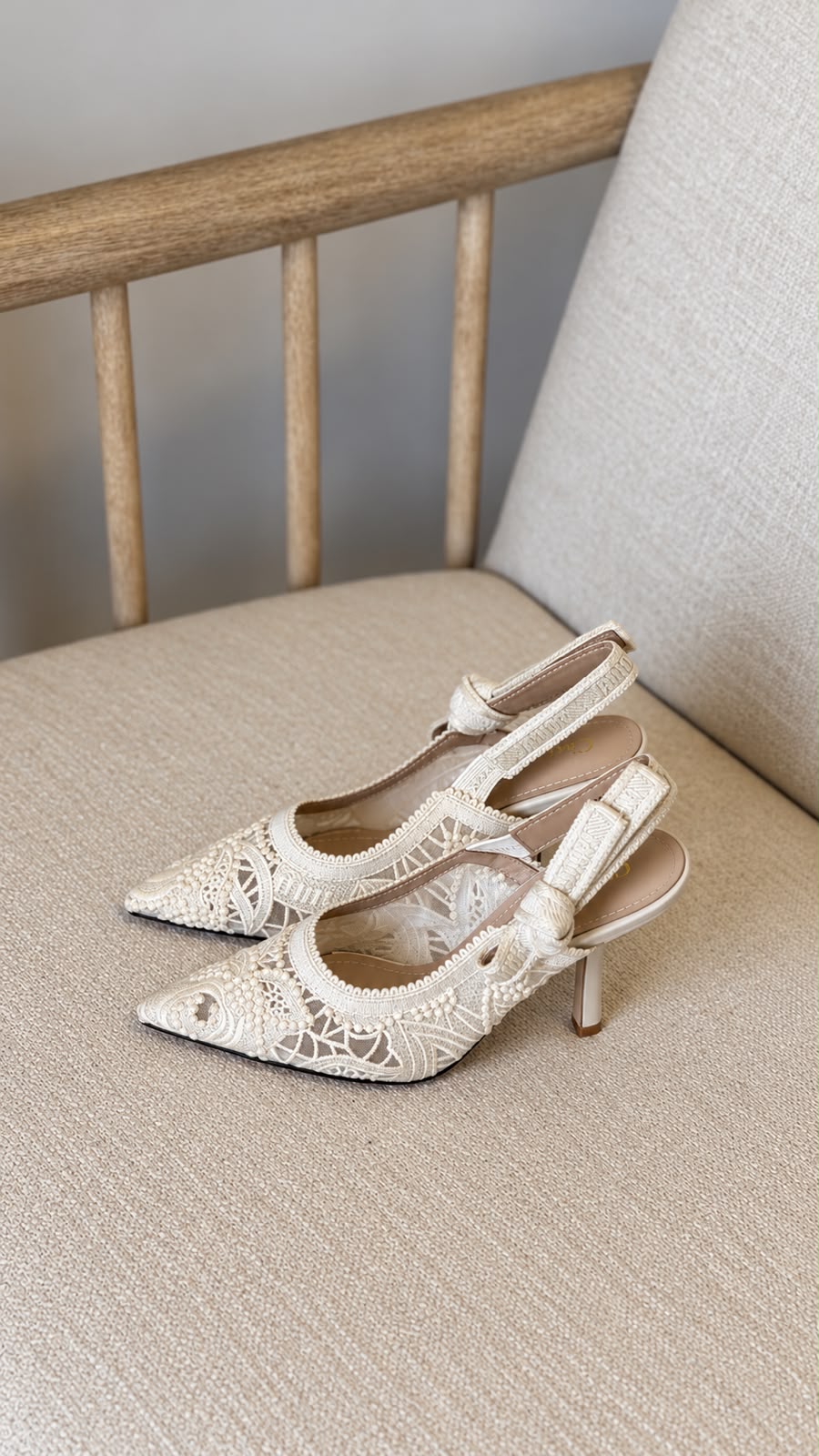 Dior Slingback Heels - White
