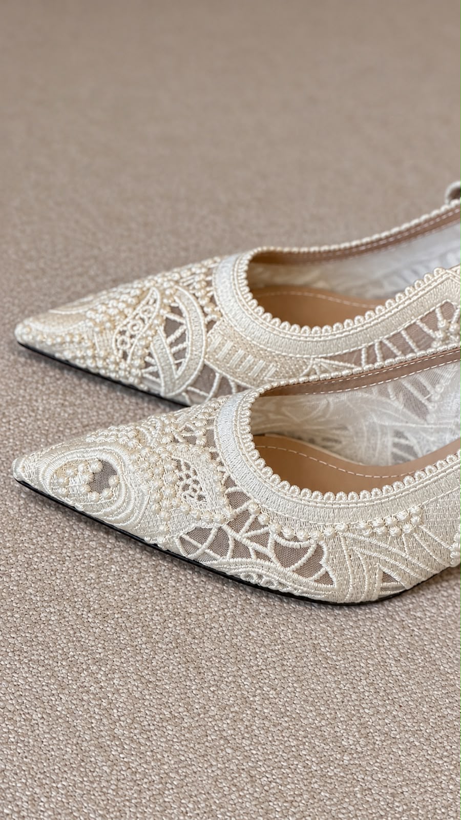 Dior Slingback Heels - White