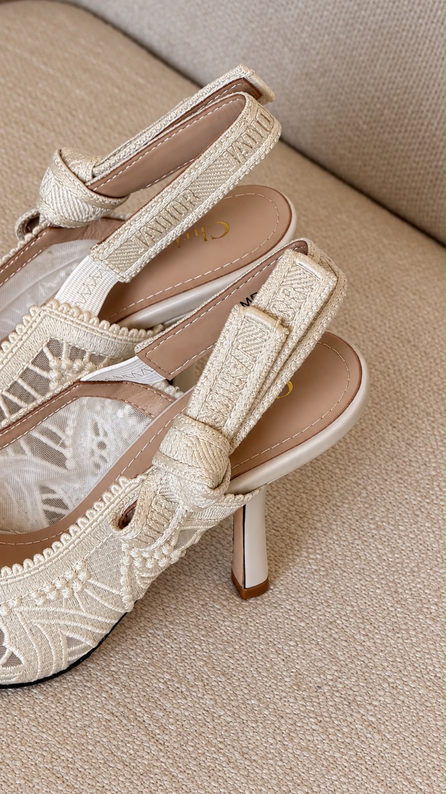 Dior Slingback Heels - White