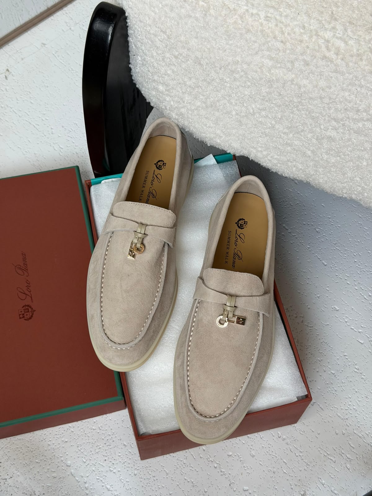 Loro Piana Charms Walk Loafers - Beige Suede