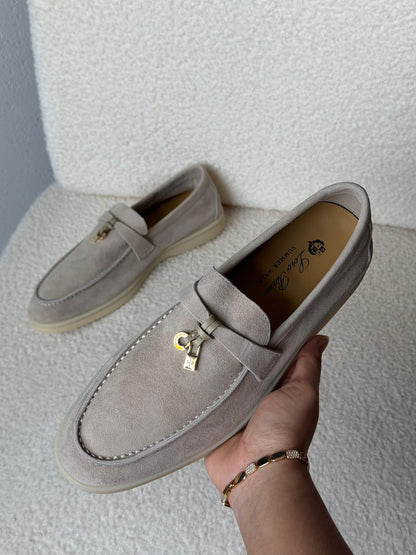 Loro Piana Charms Walk Loafers - Beige Suede