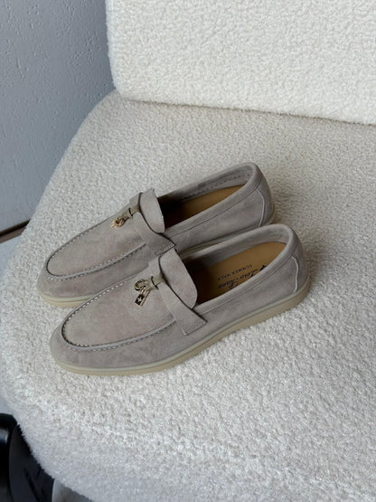 Loro Piana Charms Walk Loafers - Beige Suede