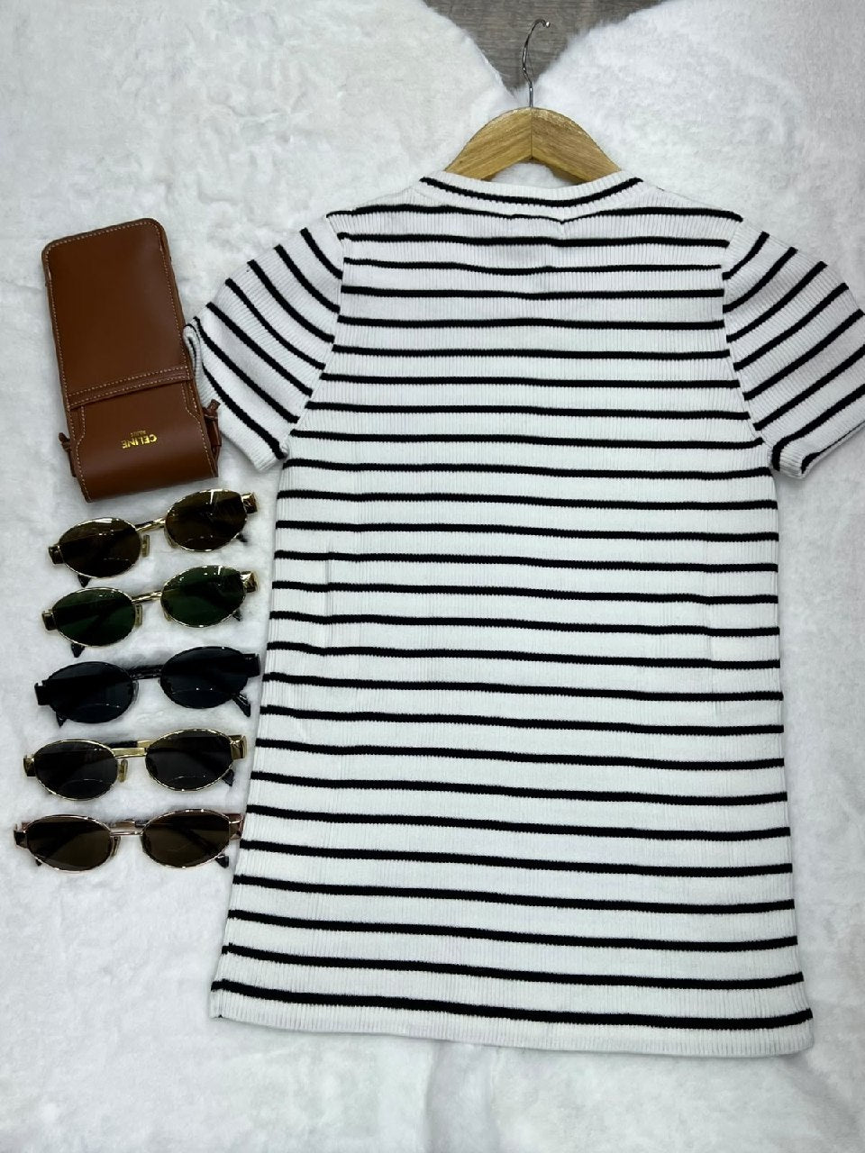Celine Knitted T-Shirt - Black