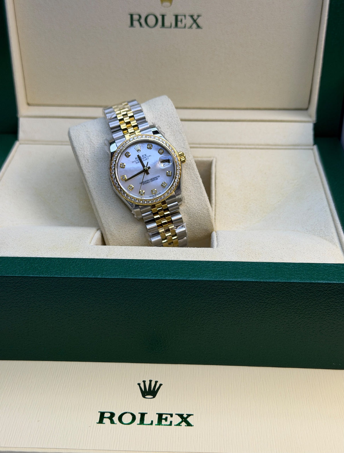 Rolex Watch - Silver & Gold & White