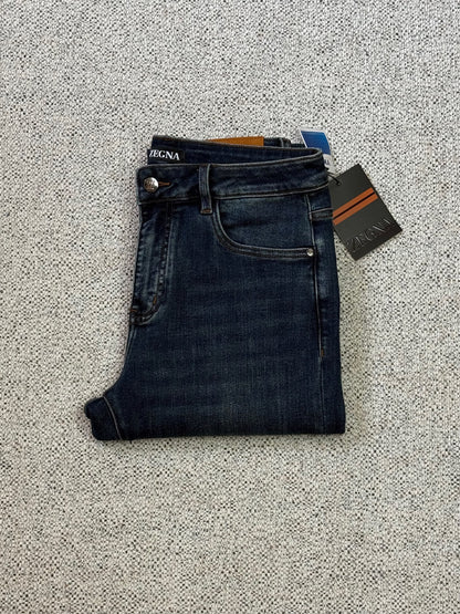 Zegna Straight-Leg Jeans Pants - Navy