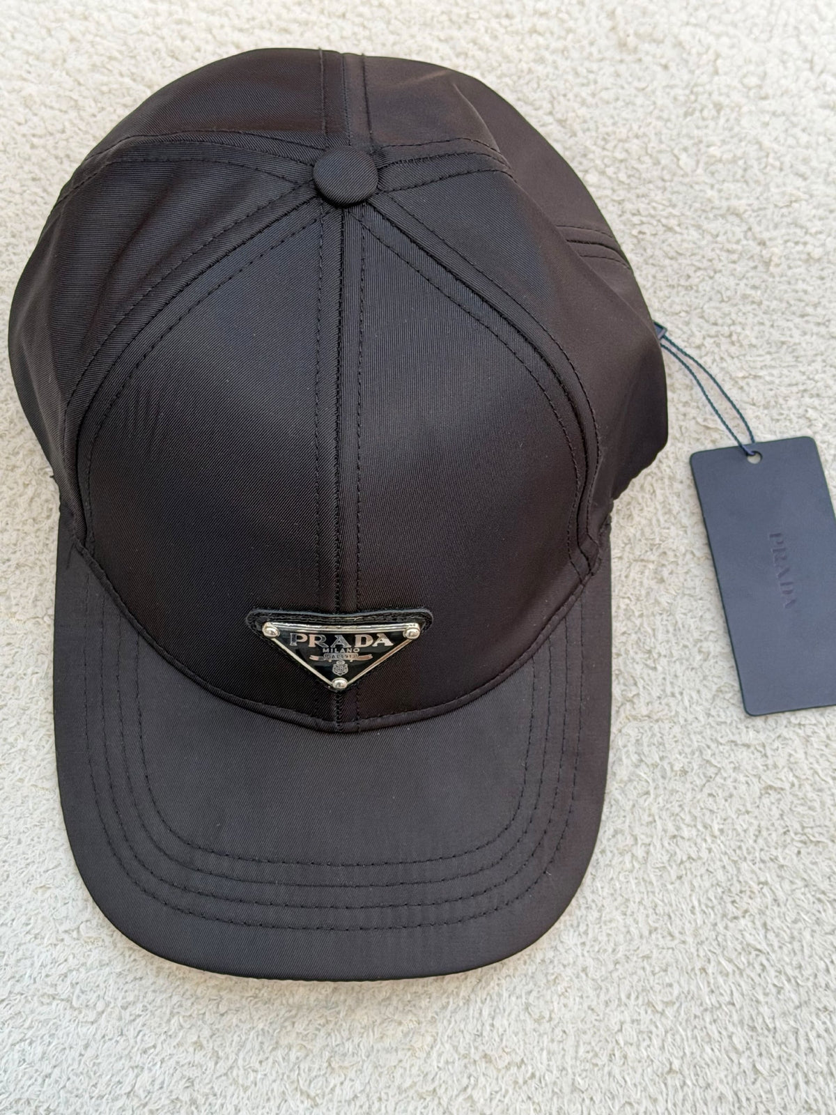 Prada Triangle Badge Cap - Black