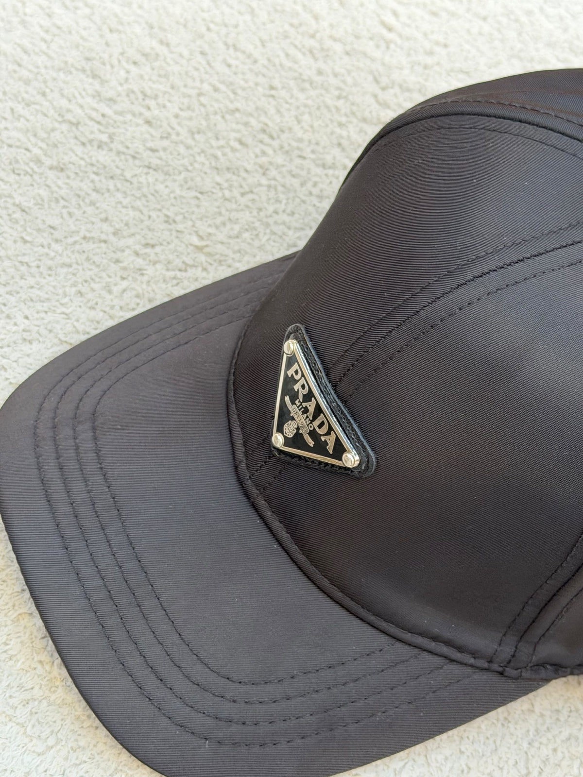 Prada Triangle Badge Cap - Black