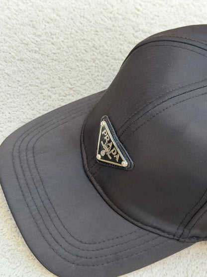Prada Triangle Badge Cap - Black