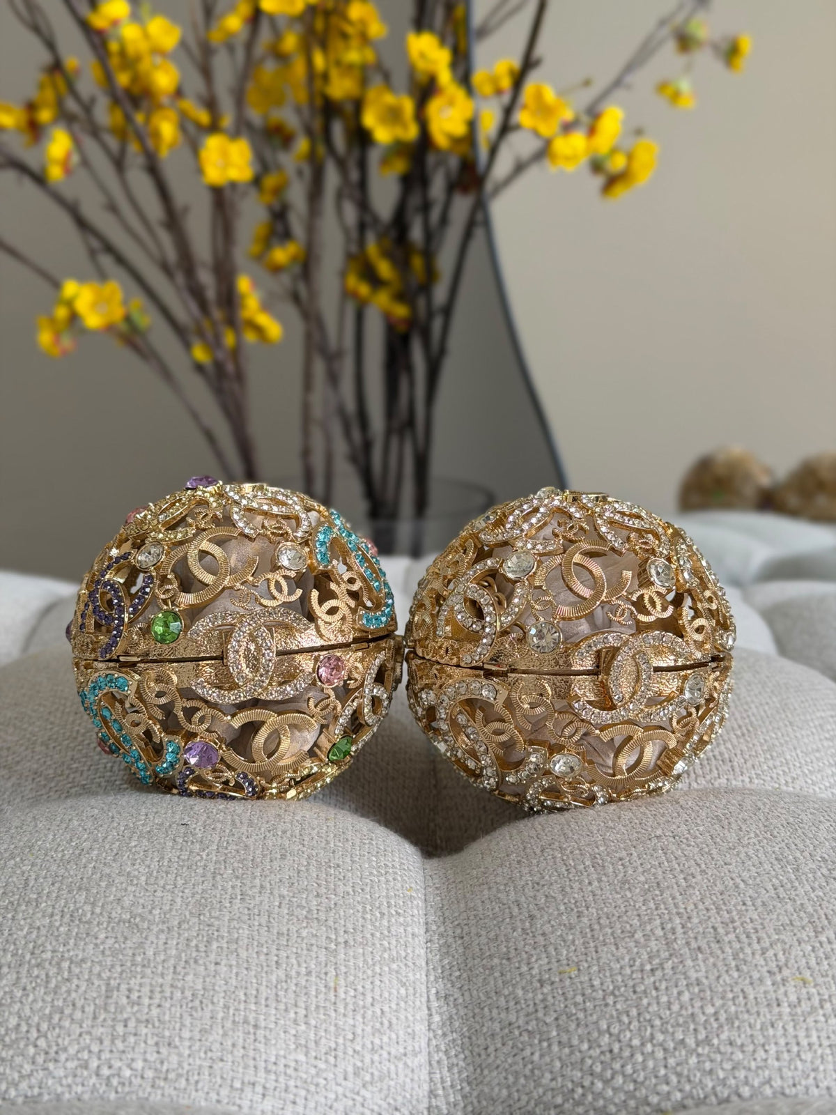 Chanel Orb Cage Shoulder Bag - Gold, Gold Multi