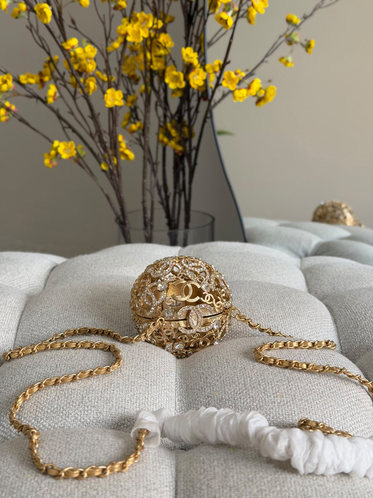 Chanel Orb Cage Shoulder Bag - Gold, Gold Multi