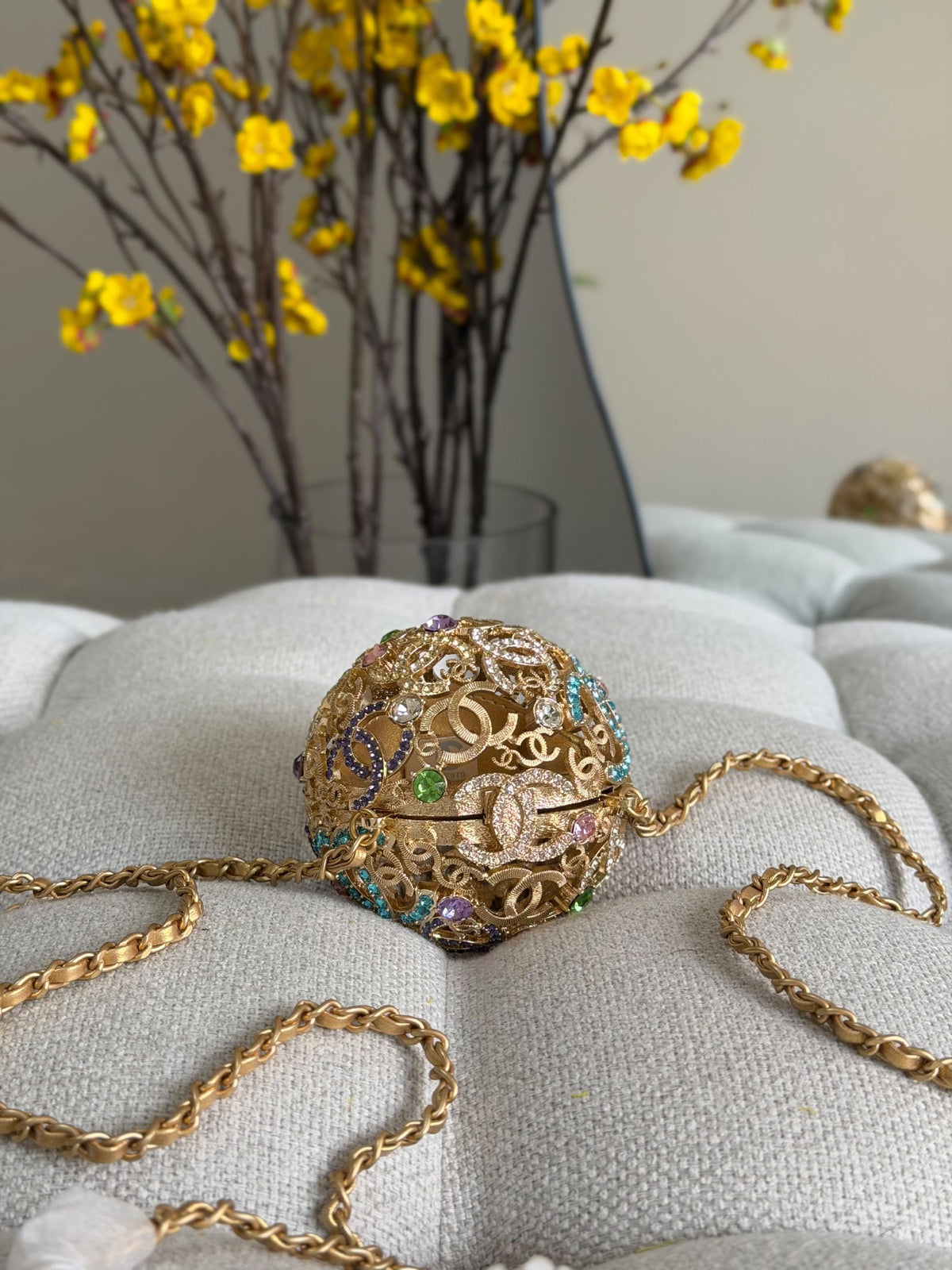 Chanel Orb Cage Shoulder Bag - Gold, Gold Multi