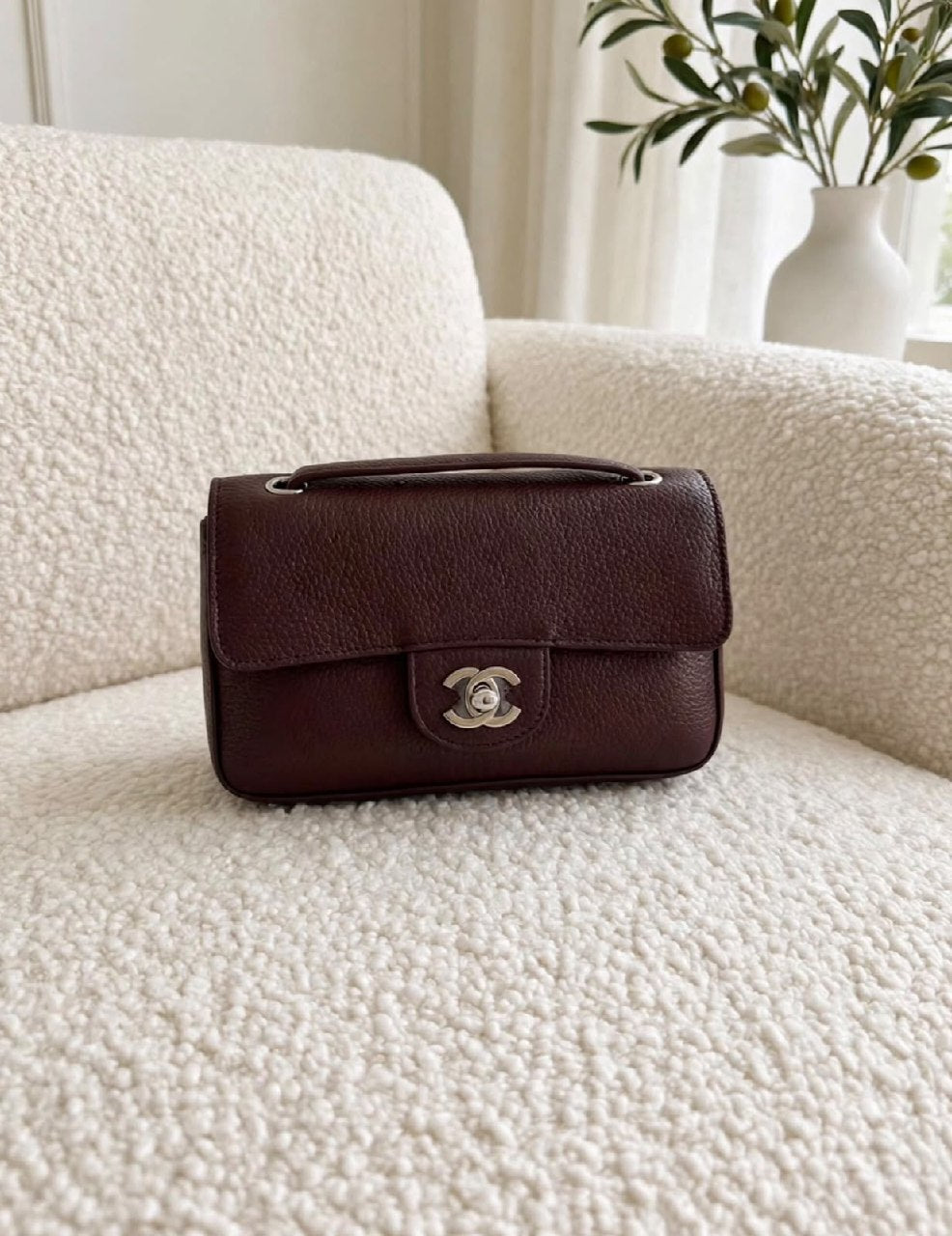 Chanel Pebbled Flap Handbag - 