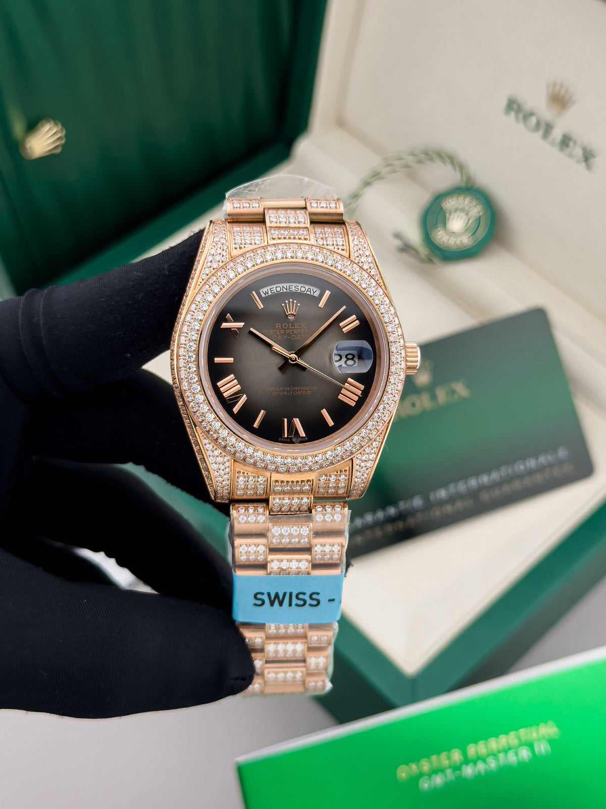 Rolex Day-Date Pavé-Case Watch - 