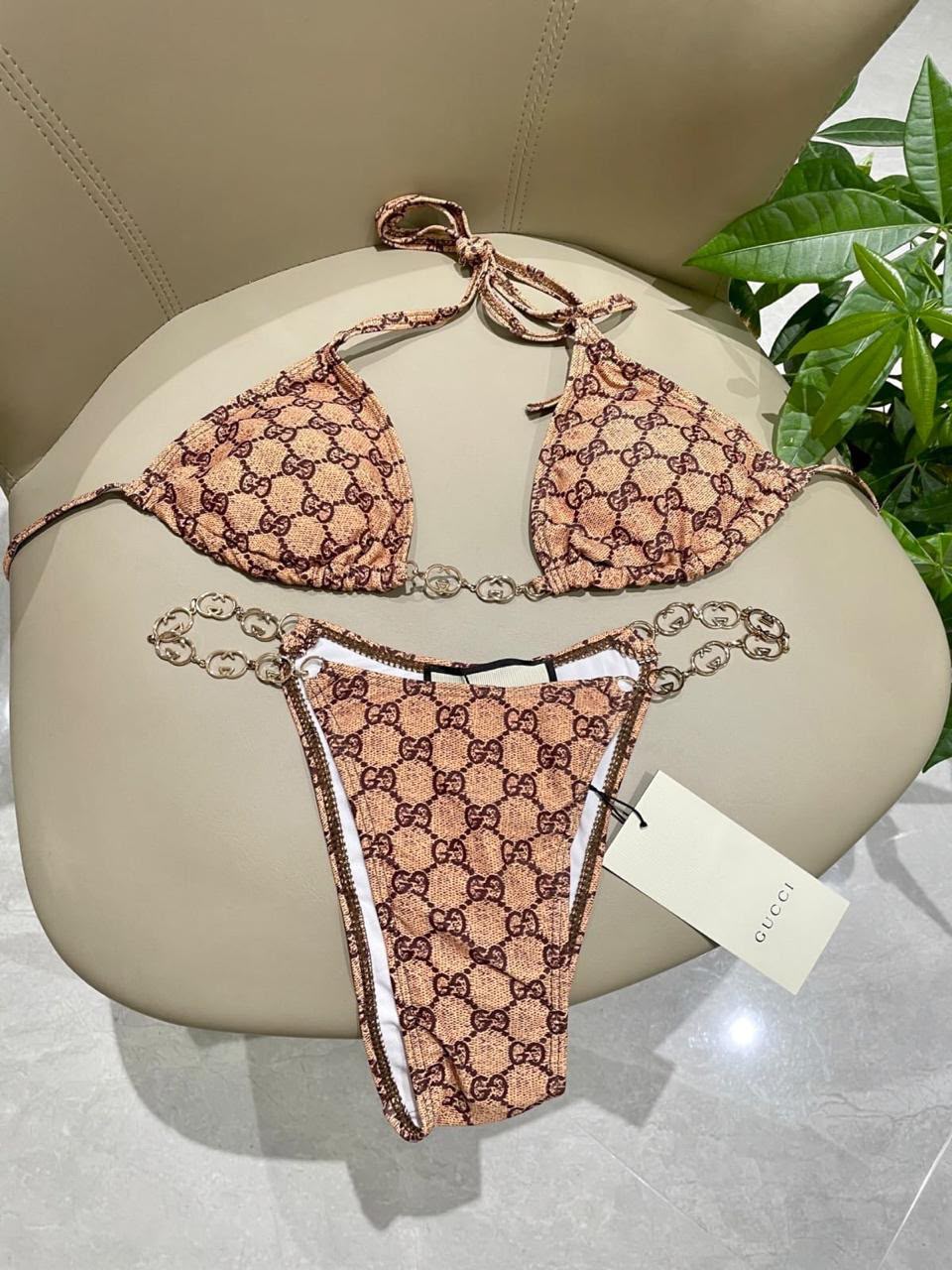 Gucci Bikini Set Chain Link - Beige Monogram