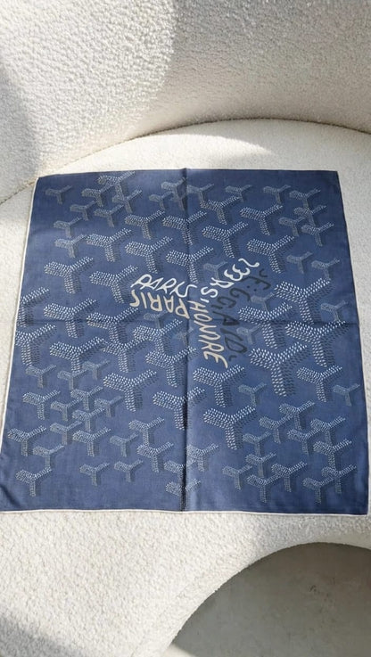 Goyard Y-Pattern Scarf - Blue