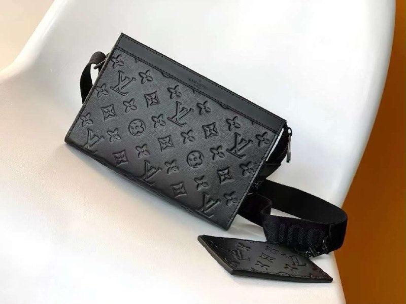Louis Vuitton Slim Crossbody Bag - Black Embossed