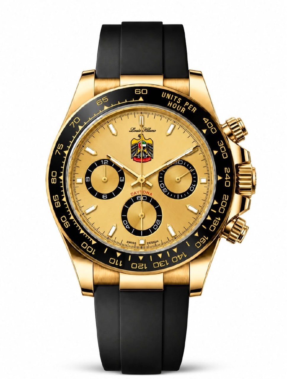 Louis Hilano Champagne Dial Chronograph Watch - 