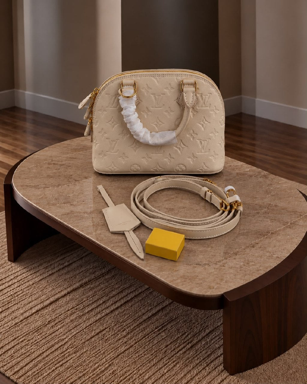 Louis Vuitton Embossed Dome Handbag - Burgundy, White