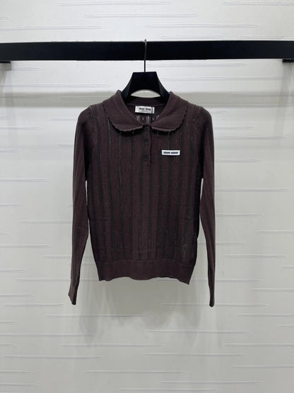 Miu Miu Polo Sweater - Brown