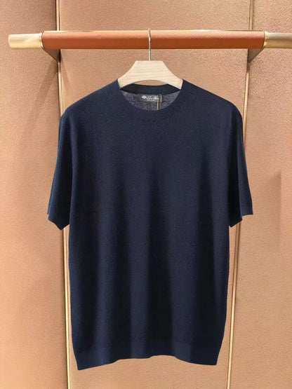 Loro Piana Knitted T-Shirt - White, Navy, Black