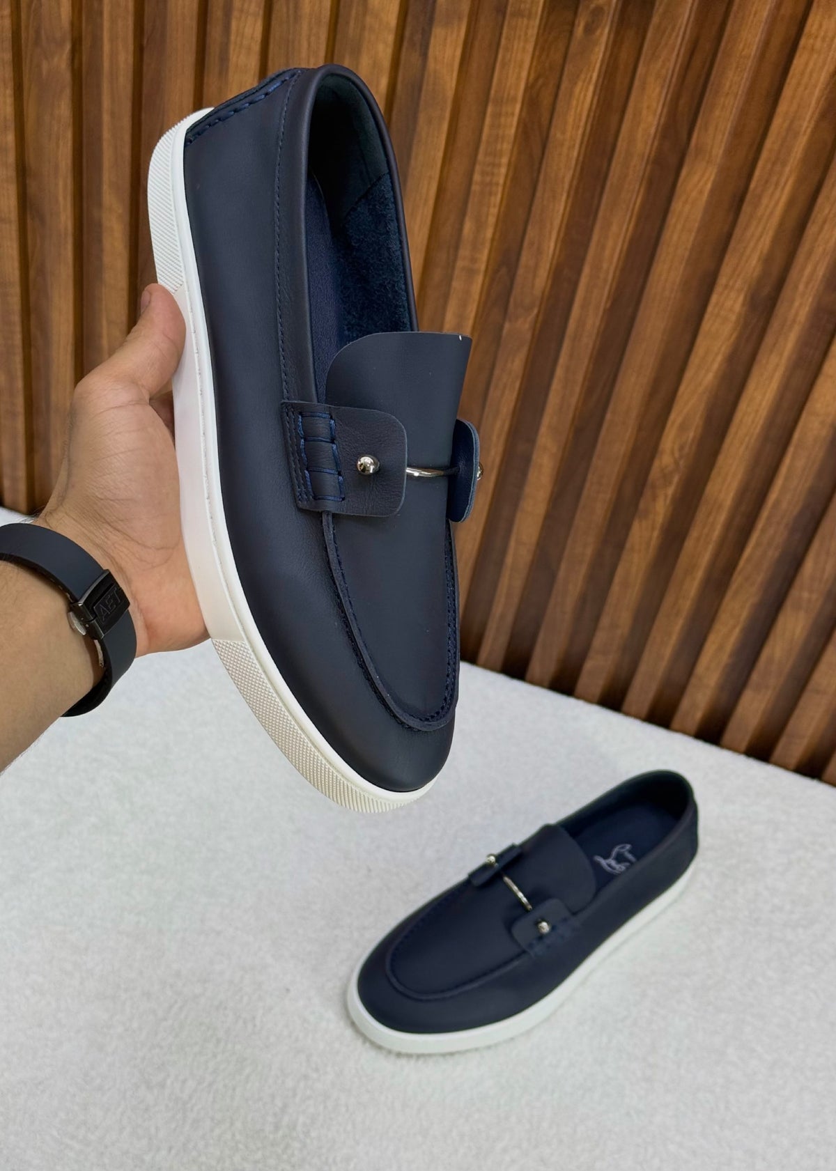 Christian Louboutin Metal-Bar Loafers - Brown