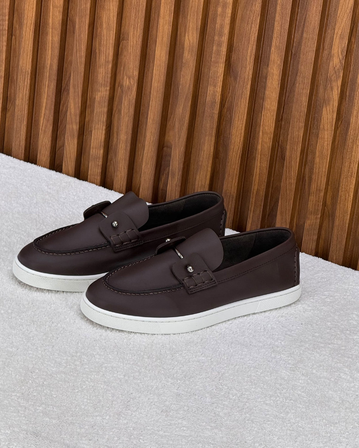 Christian Louboutin Metal-Bar Loafers - Brown