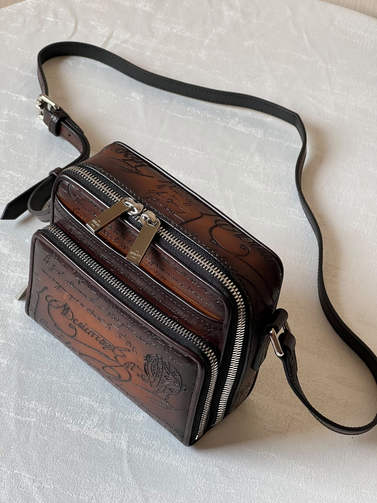 Berluti Messenger Bag - Brown Embossed