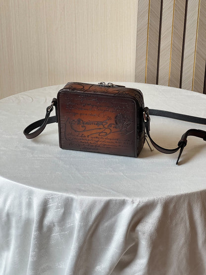 Berluti Messenger Bag - Brown Embossed