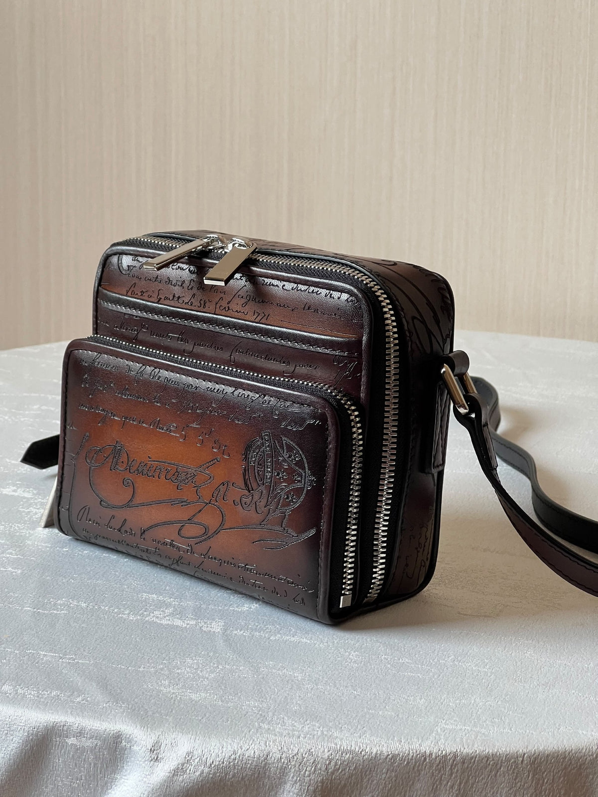 Berluti Messenger Bag - Brown Embossed