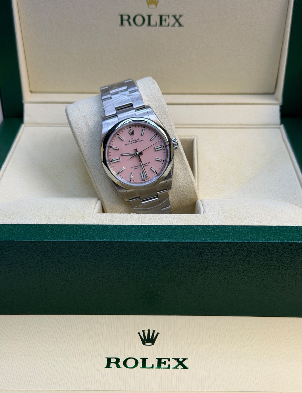 Rolex Watch Pink Oyster Dial - 