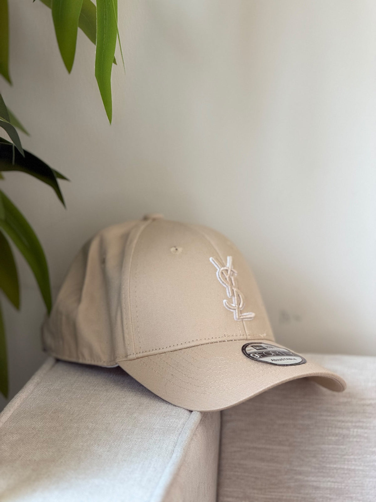 YSL Logo-Front Cap - Beige