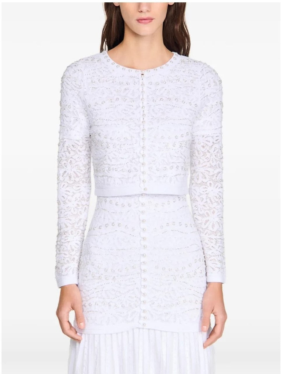 Sandro Cardigan Dress Set - White