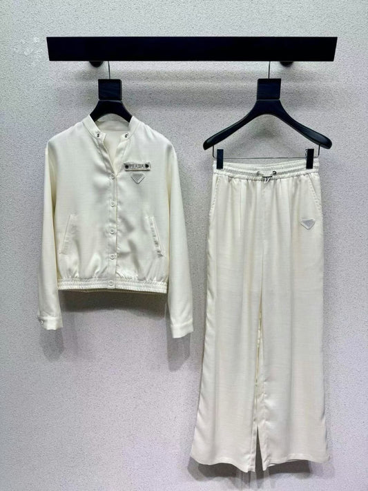 Prada Button-Front Set - White