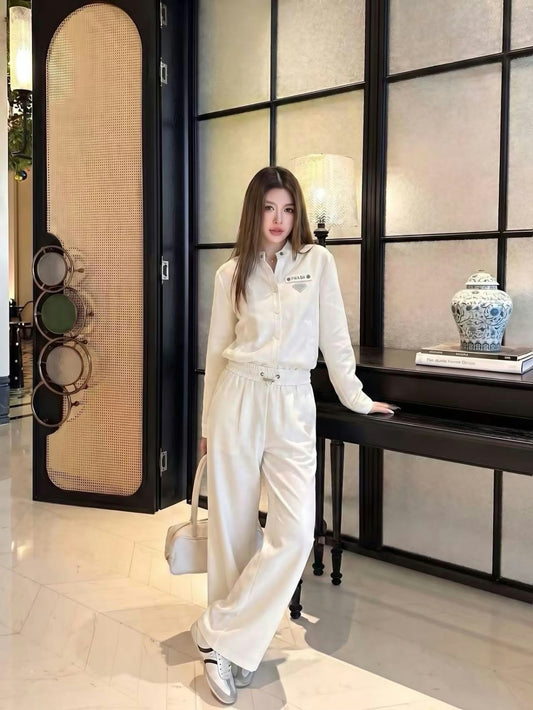 Prada Button-Front Set - White