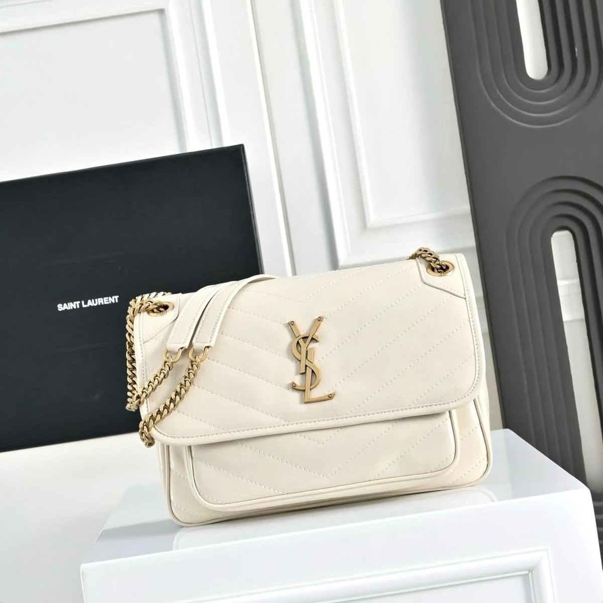 YSL Shoulder Bag - White