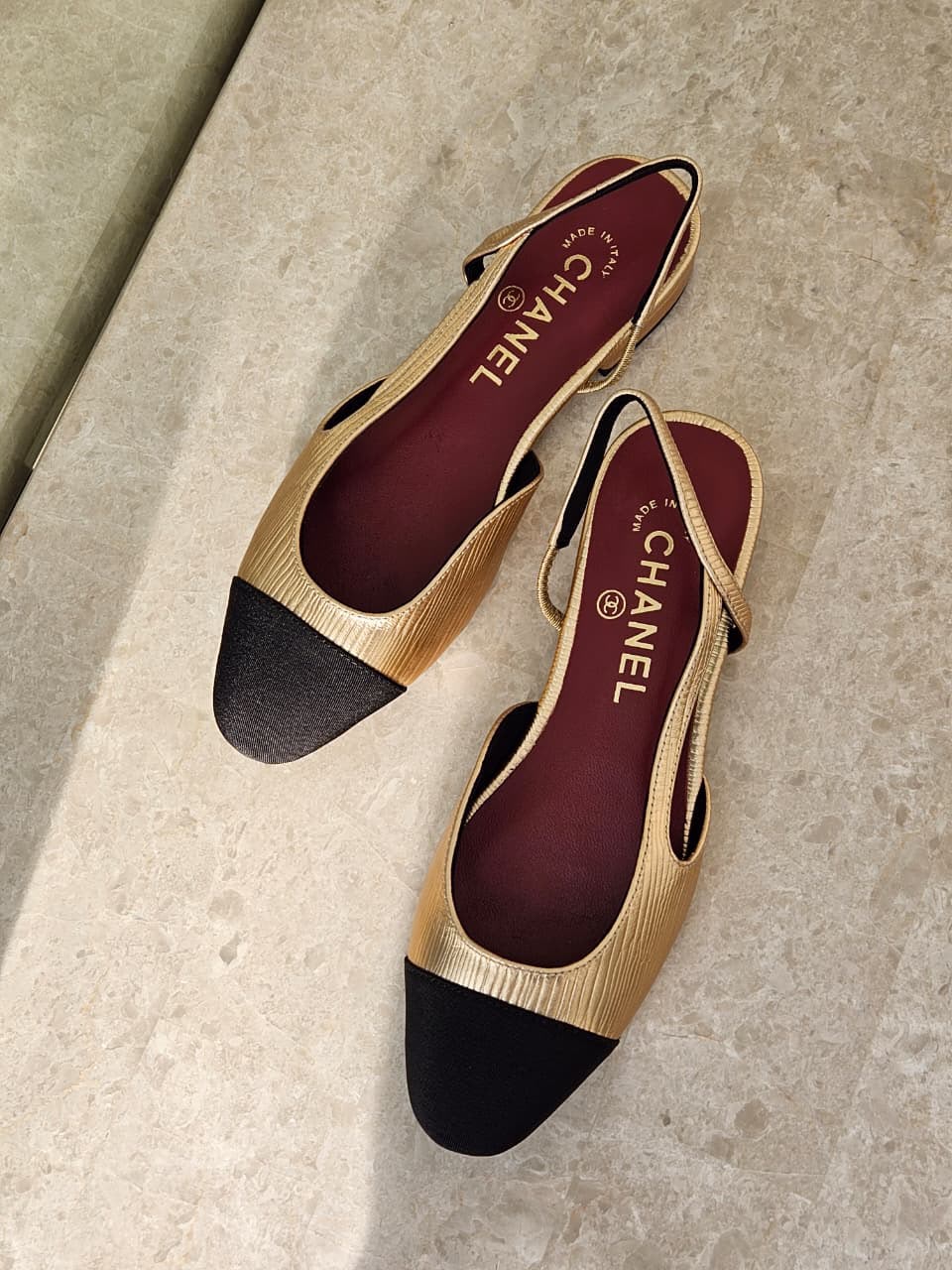 Chanel Low-Heel Slingback Heels - Black