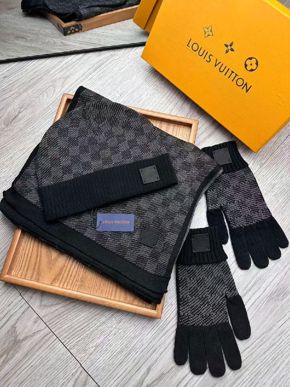 Louis Vuitton Scarf & Beanie - Dark Grey