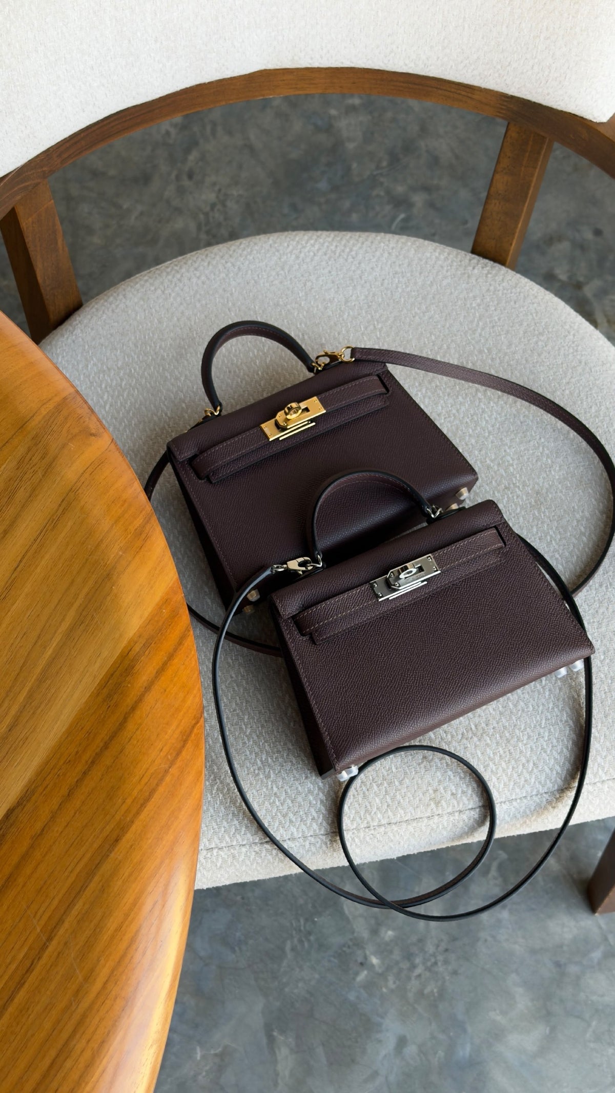 Hermes Mini Kelly Handbag - Dark Brown