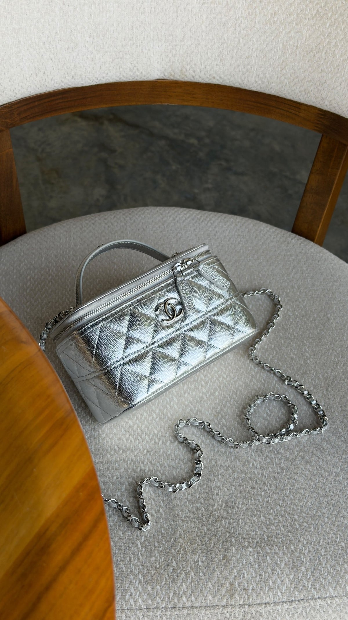 Chanel Vanity Bag - Silver
