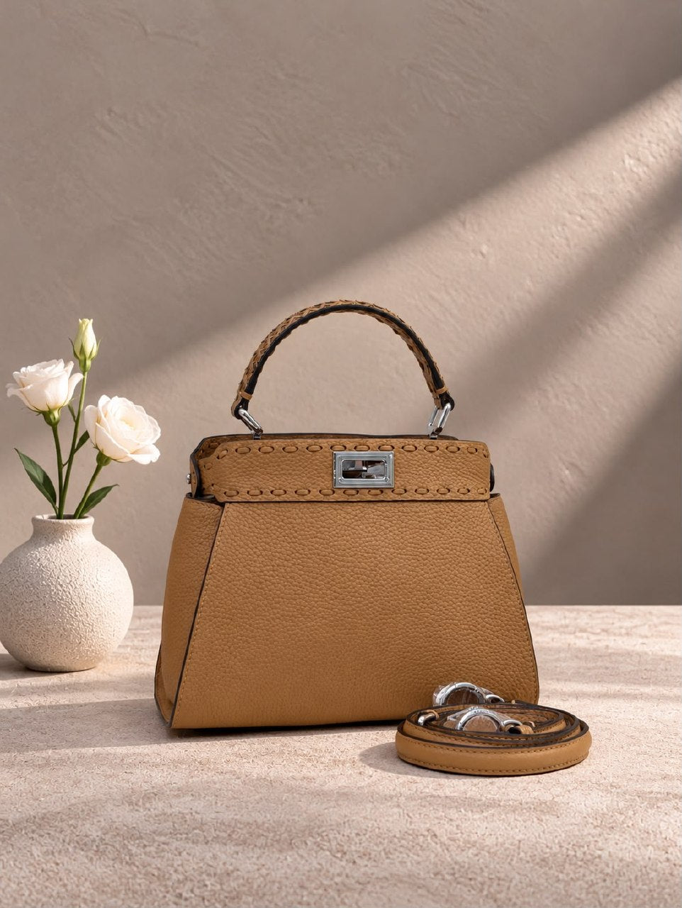 Fendi Top-Band Handbag - Beige