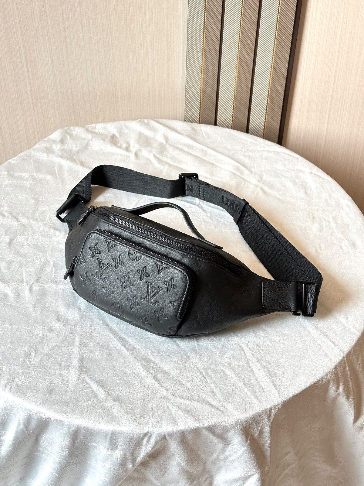 Louis Vuitton Front-Pocket Belt Bag - Black Embossed